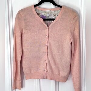 Vintage Old Navy Cashmere Blend Floral Satin Lining Button Up Sweater Medium